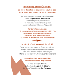 PÜP Pulse – Livret n° 1 "7 jours pour t'imposer une discipline de puissance"